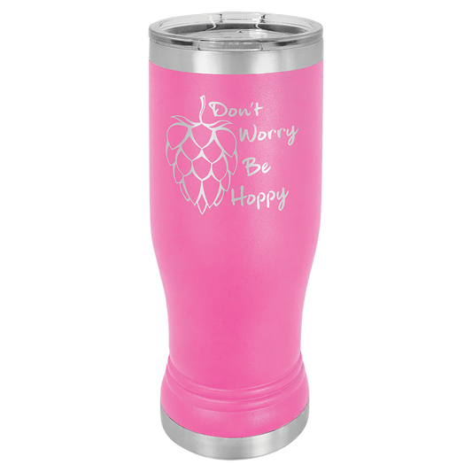 Pink 14 oz. Polar Camel Pilsner Tumbler with Clear Lid