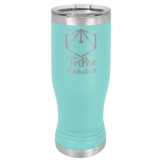 Teal 14 oz. Polar Camel Pilsner Tumbler with Clear Lid
