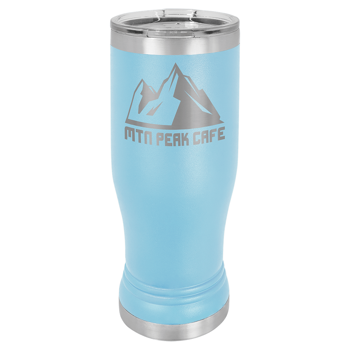 Light Blue 14 oz. Polar Camel Pilsner Tumbler with Clear Lid