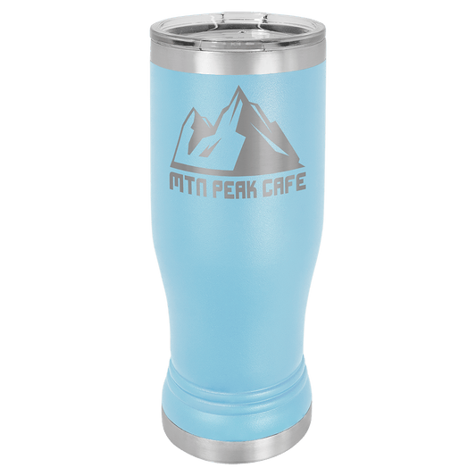 Light Blue 14 oz. Polar Camel Pilsner Tumbler with Clear Lid
