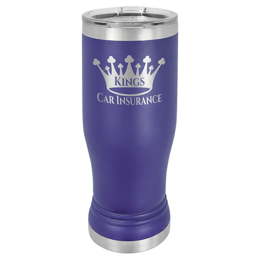 Purple 14 oz. Polar Camel Pilsner Tumbler with Clear Lid