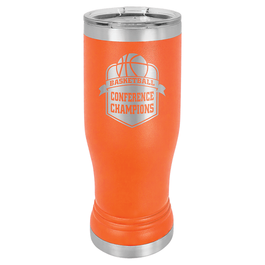 Orange 14 oz. Polar Camel Pilsner Tumbler with Clear Lid