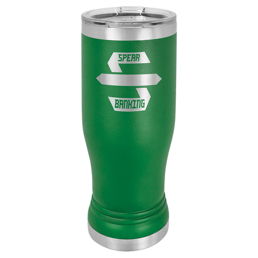 Green 14 oz. Polar Camel Pilsner Tumbler with Clear Lid
