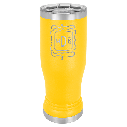 Yellow 14 oz. Polar Camel Pilsner Tumbler with Clear Lid