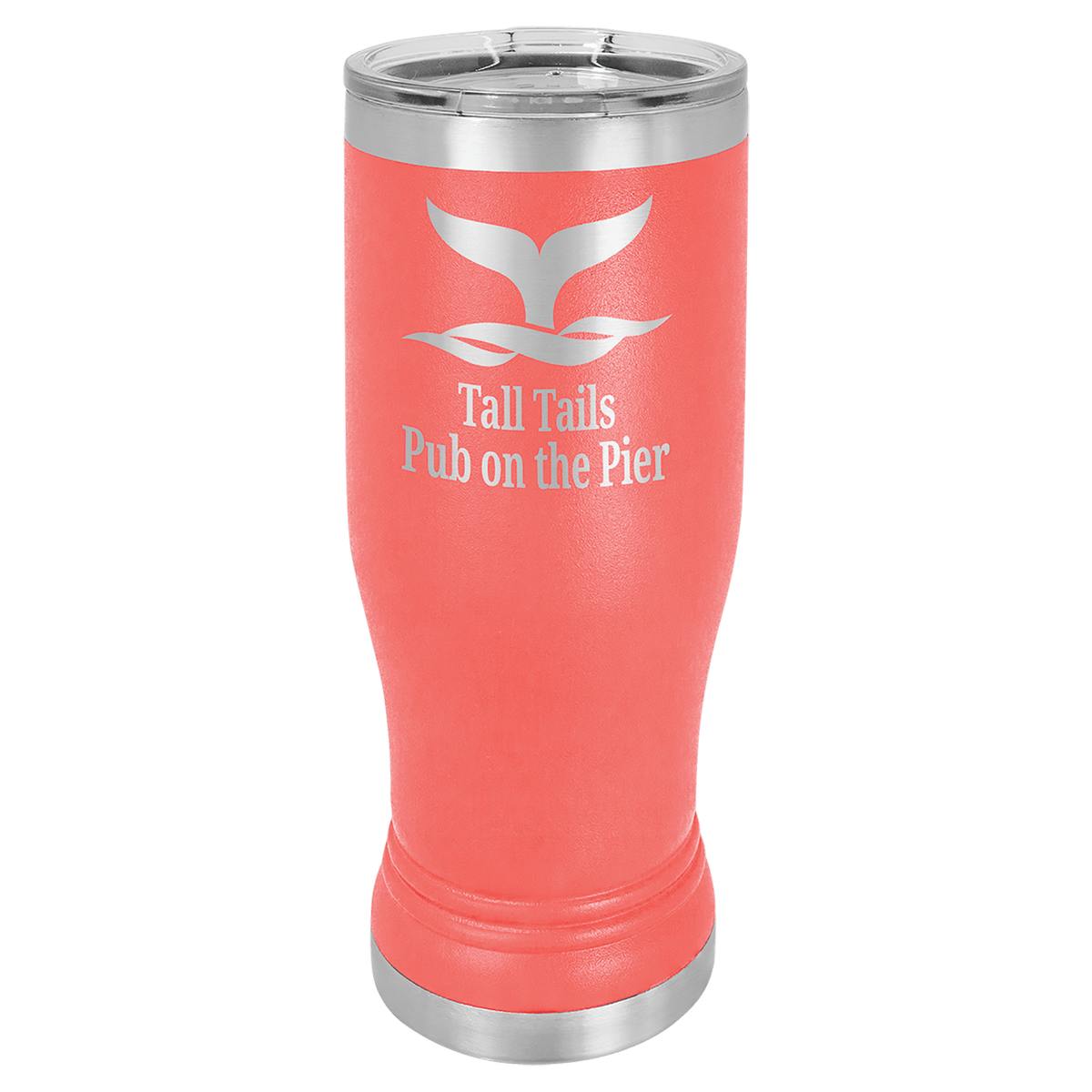 Coral 14 oz. Polar Camel Pilsner Tumbler with Clear Lid