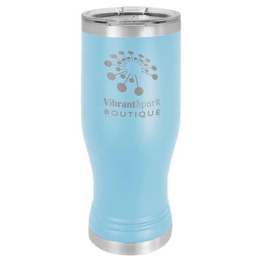 Light Blue 20 oz. Polar Camel Pilsner Tumbler with Clear Lid