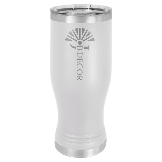 White 20 oz. Polar Camel Pilsner Tumbler with Clear Lid