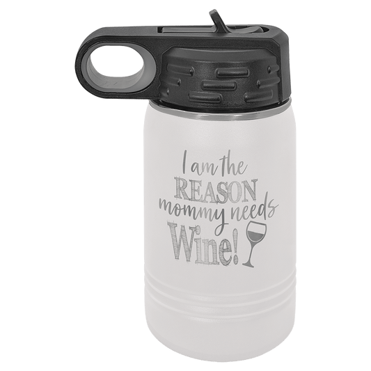 White 12 oz. Polar Camel Water Bottle