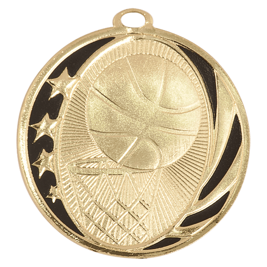Basketball MidNite Star Medal-Gold
