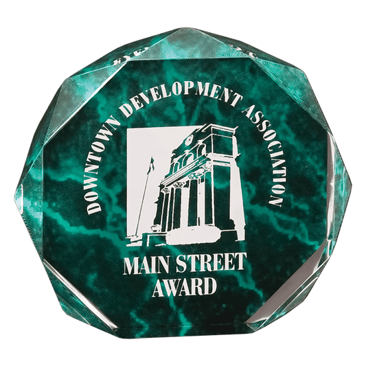 5" Green Marble Octagon Acrylic