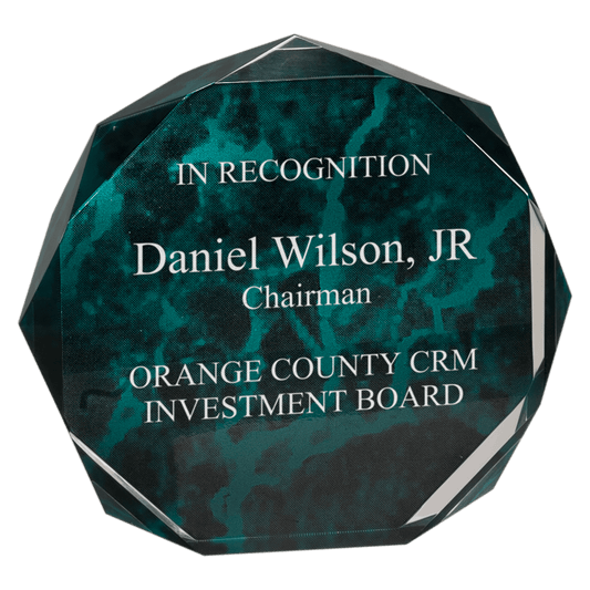 6" Green Marble Octagon Acrylic