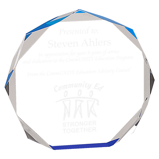 7" Blue Octagon Acrylic