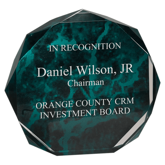 7" Green Marble Octagon Acrylic