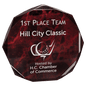 7" Red Marble Octagon Premier Acrylic