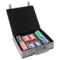 Gray Leatherette Poker Set with 100 Chips, 2 Decks of Card & 5 Dice