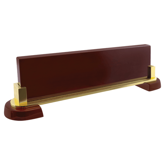 12 1/2" x 4 1/4" Rosewood Piano Finish & Metal Name Bar
