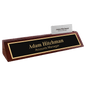 10 1/2" Rosewood Piano Finish Desk Wedge with Business Card Holder