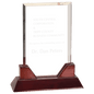 8 3/4" Rectangle Prestige Acrylic with Rosewood Piano Finish Base