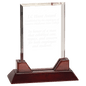 9 3/4" Rectangle Prestige Acrylic with Rosewood Piano Finish Base