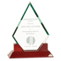 8 1/2" Diamond Premier Jade Glass with Rosewood Piano Finish Base
