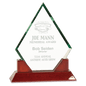 9 1/2" Diamond Premier Jade Glass with Rosewood Piano Finish Base