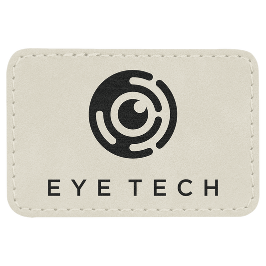 White Leatherette Rectangle Patch