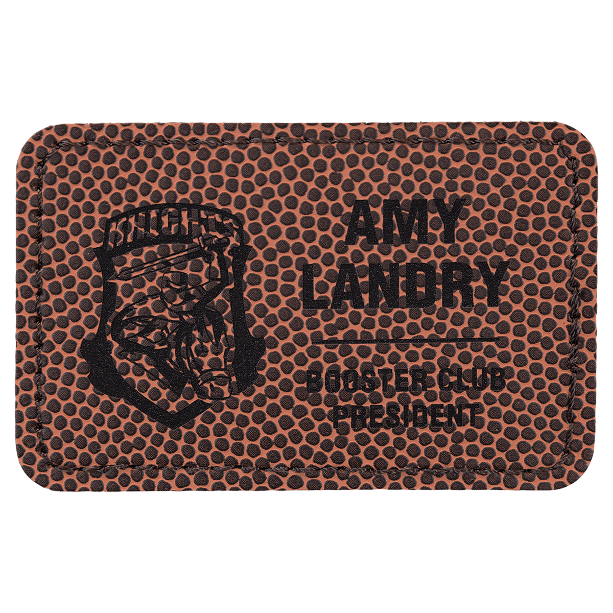 Football Rectangle Laserable Leatherette Patch with Adhesive
