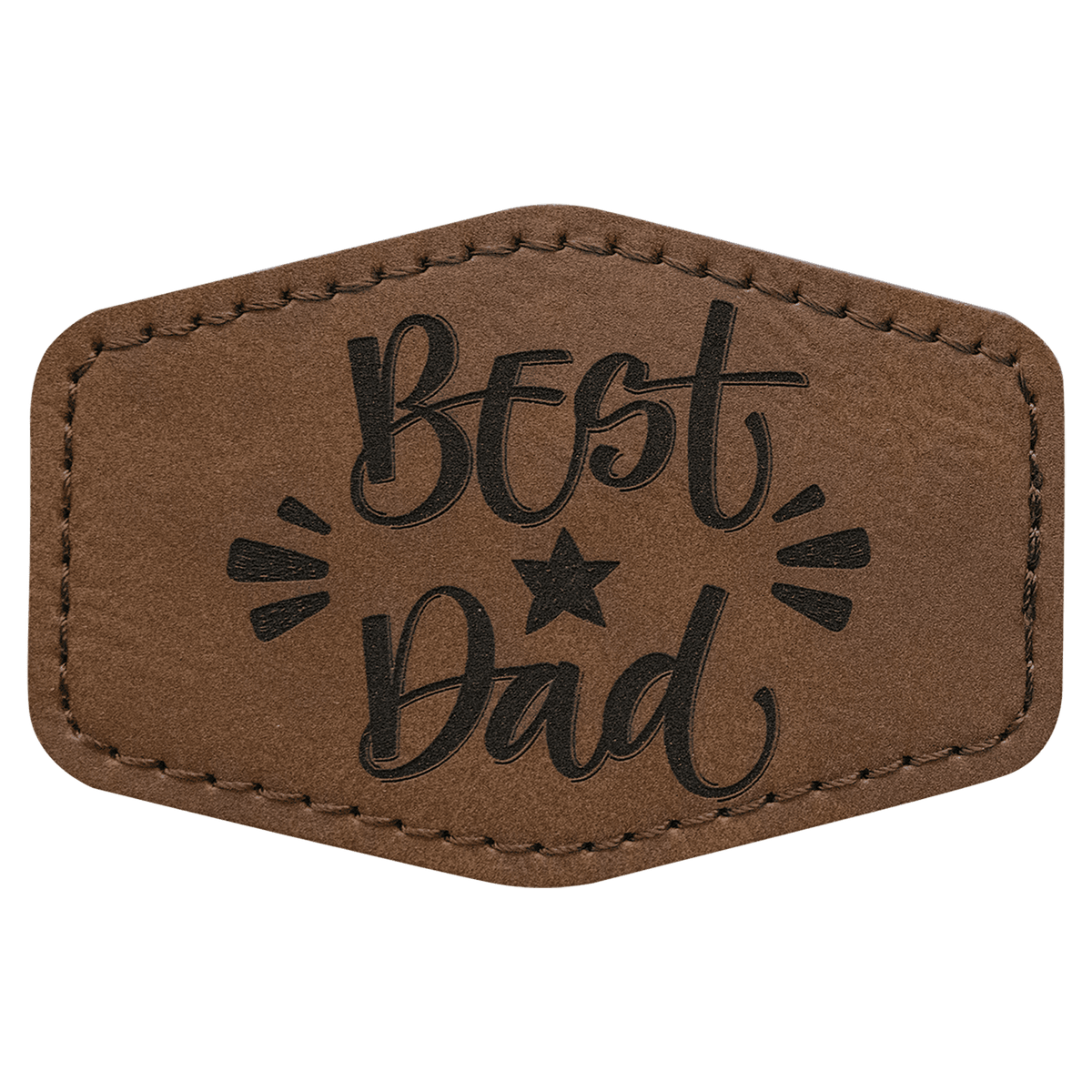 Dark Brown Leatherette Hex Patch