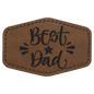 Dark Brown Leatherette Hex Patch