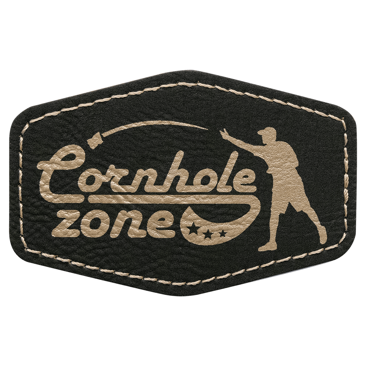Black/Gold Leatherette Hex Patch