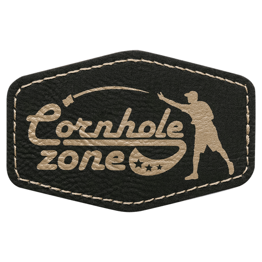 Black/Gold Leatherette Hex Patch