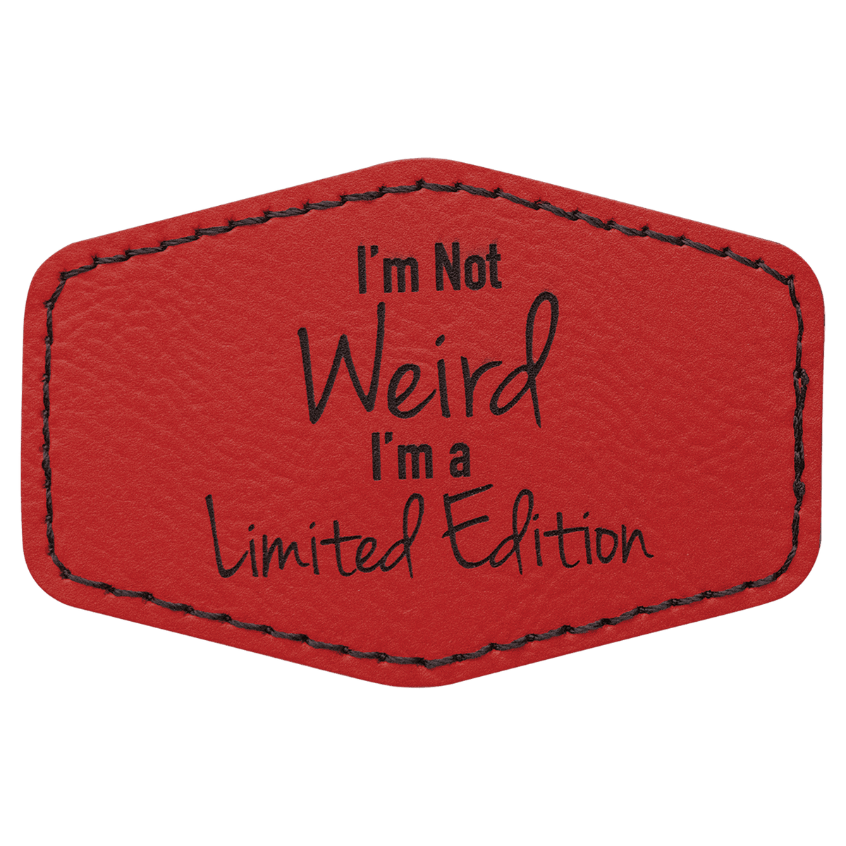 Red Leatherette Hex Patch
