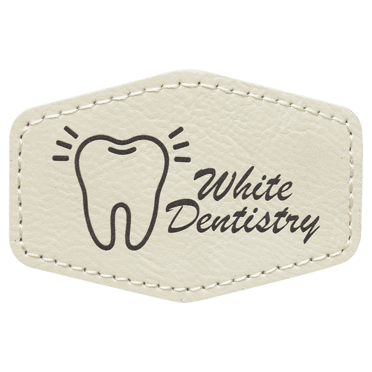White Leatherette Hex Patch