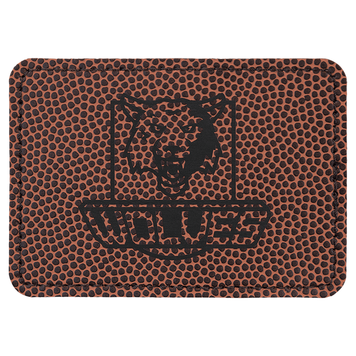 Football Rectangle Leatherette Patch with Adhesive