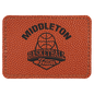 3 1/2" x 2 1/2" Basketball Leatherette Rectangle Patch with Adhesive