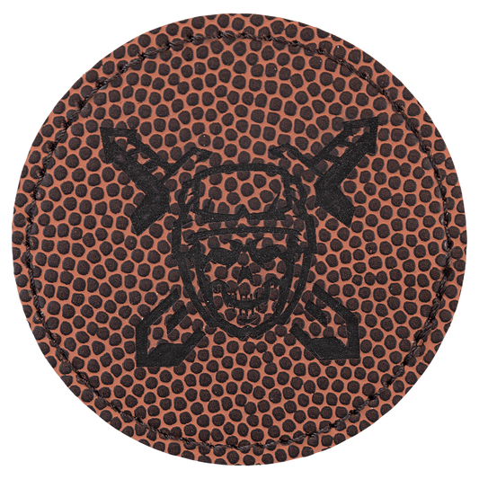 Football 2 1/2" Round Leatherette Patch with Adhesive