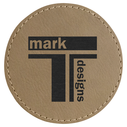 3" Light Brown Round Leatherette Patch with Adhesive