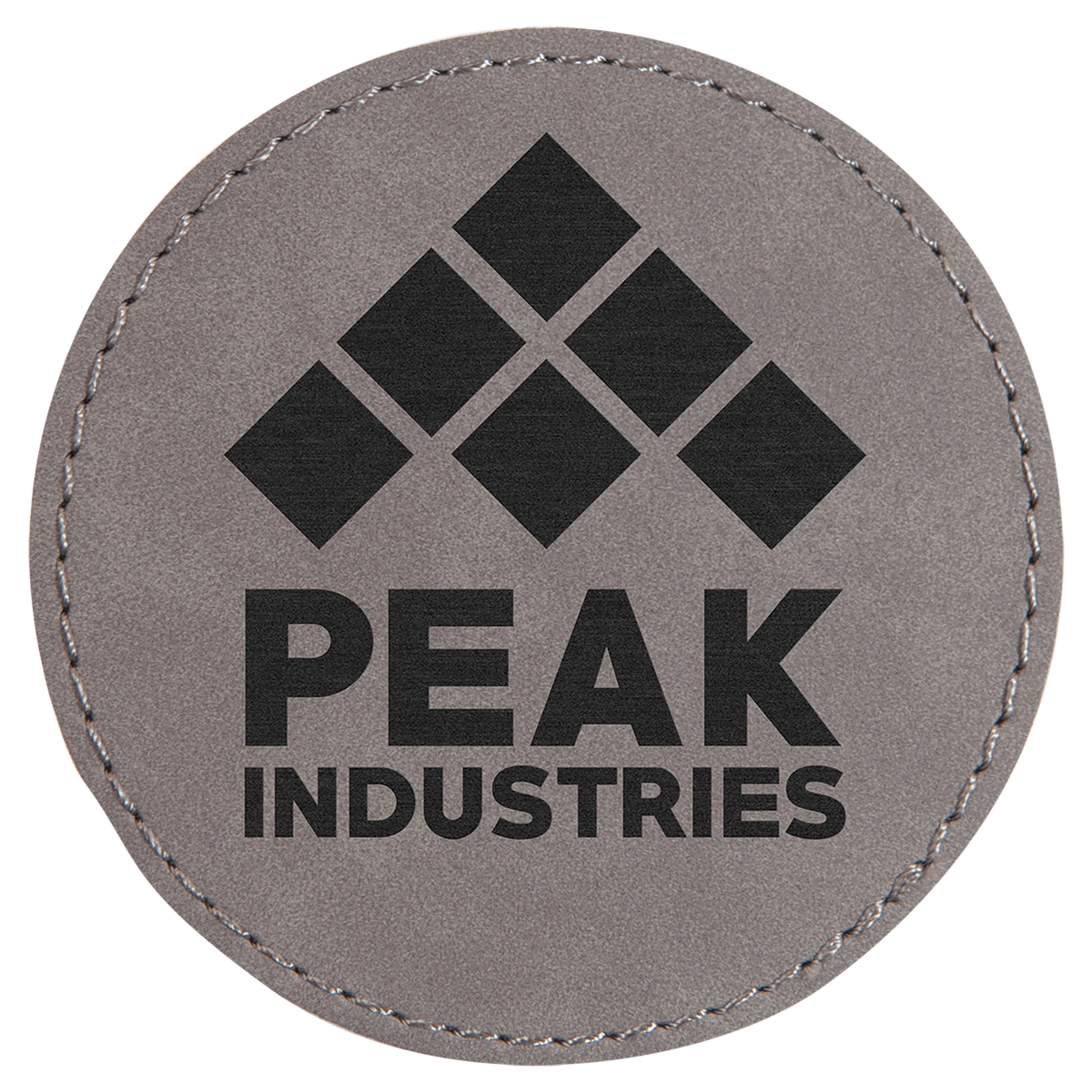 3" Gray Round Leatherette Patch with Adhesive