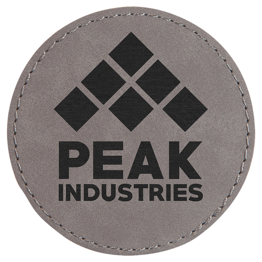 3" Gray Round Leatherette Patch with Adhesive