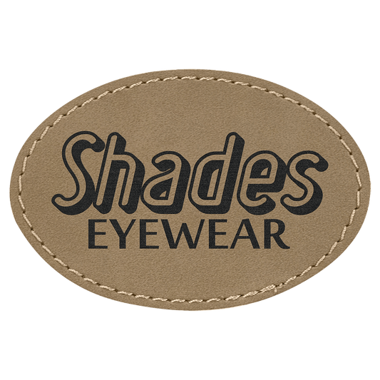 3" x 2" Light Brown Oval Leatherette Patch with Adhesive