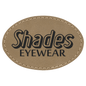 3" x 2" Light Brown Oval Leatherette Patch with Adhesive