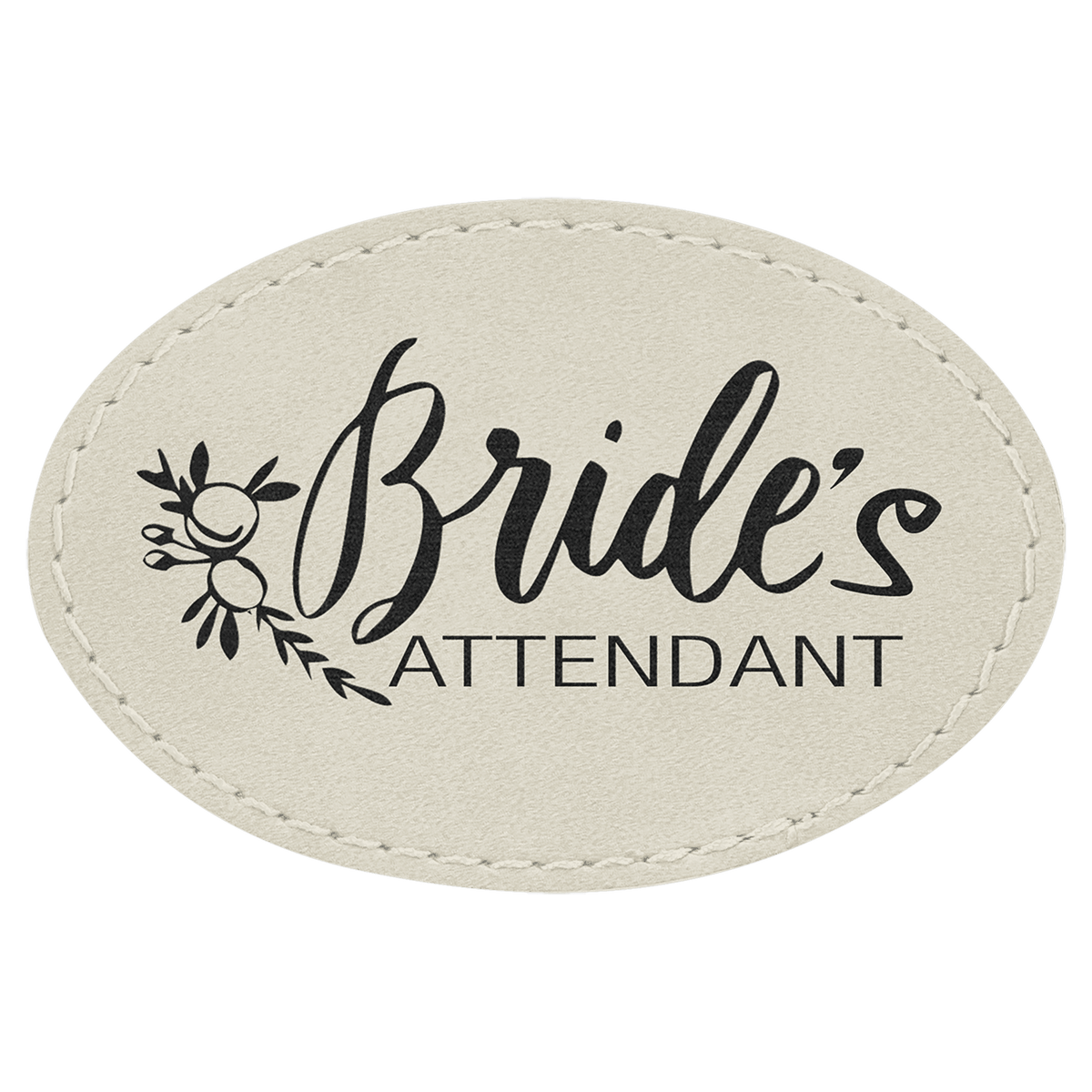 White Leatherette Oval Patch
