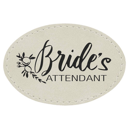 White Leatherette Oval Patch