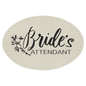 White Leatherette Oval Patch