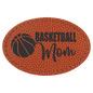 3" x 2" Basketball Oval Leatherette Patch with Adhesive