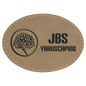 3 1/2" x 2 1/2" Light Brown Oval Leatherette Patch with Adhesive
