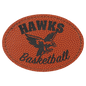3 1/2" x 2 1/2" Basketball Oval Leatherette Patch with Adhesive
