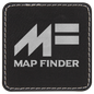 2 1/2" x 2 1/2" Black/Silver Square Leatherette Patch with Adhesive