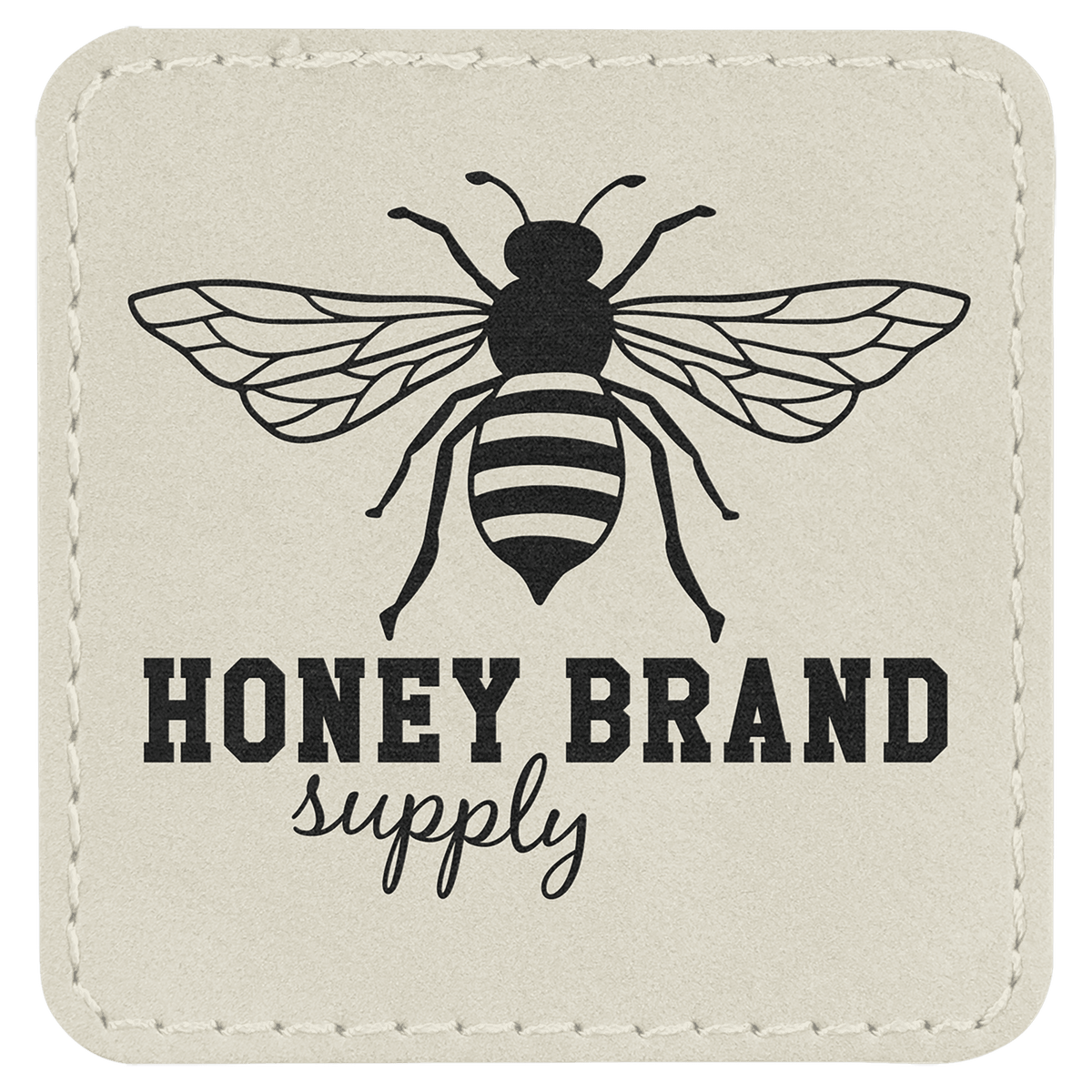 White Leatherette Square Patch