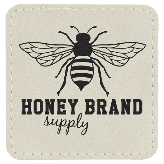 White Leatherette Square Patch